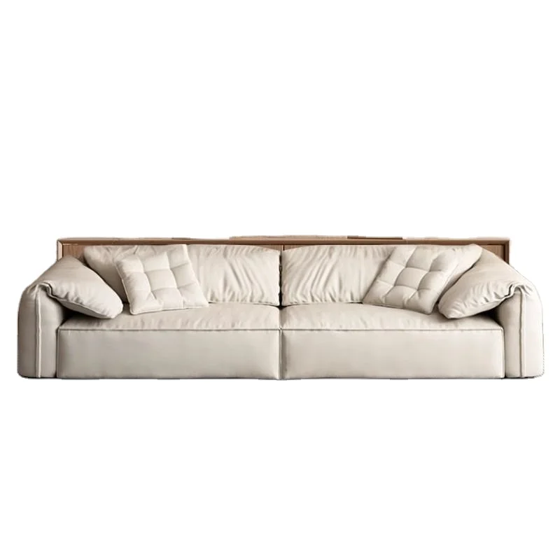 

Wooden lounge chair sofa square sponge filled apartment or hotel living room