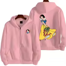 Snow White Men Cartoon Zipper Hoodie