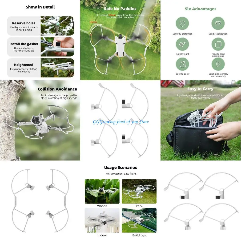 

H9EB Propeller Guard for Mini 4 Props Protector Anti-Collision Bumper Protective Accessories