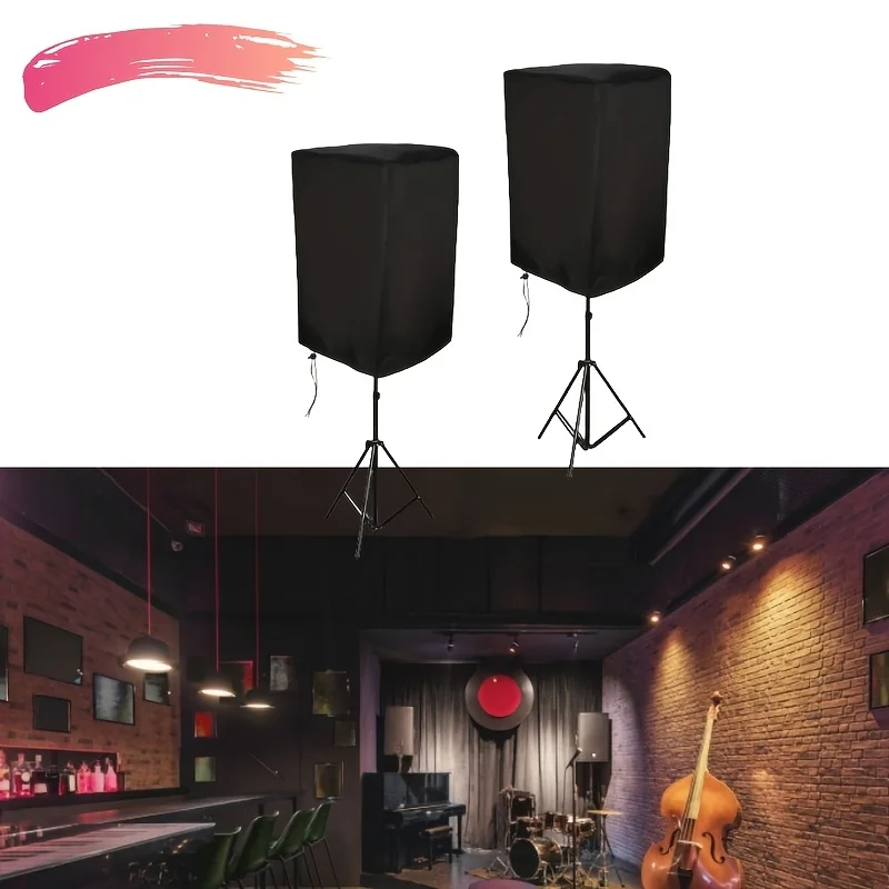

2PCS Speaker Cover, Suitable for Home Outdoor Audio Protection, A Must for Music Lovers, Black Oxford Cloth (only Cover)
