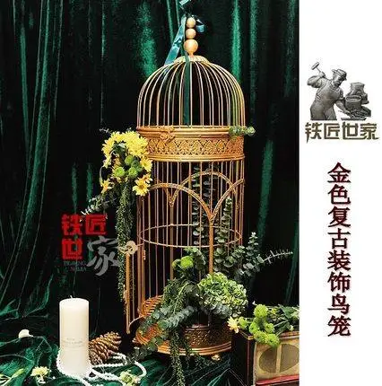 

Европейский стиль, декоративная клетка для птиц, кованое украшение, цветочное украшение в клетке