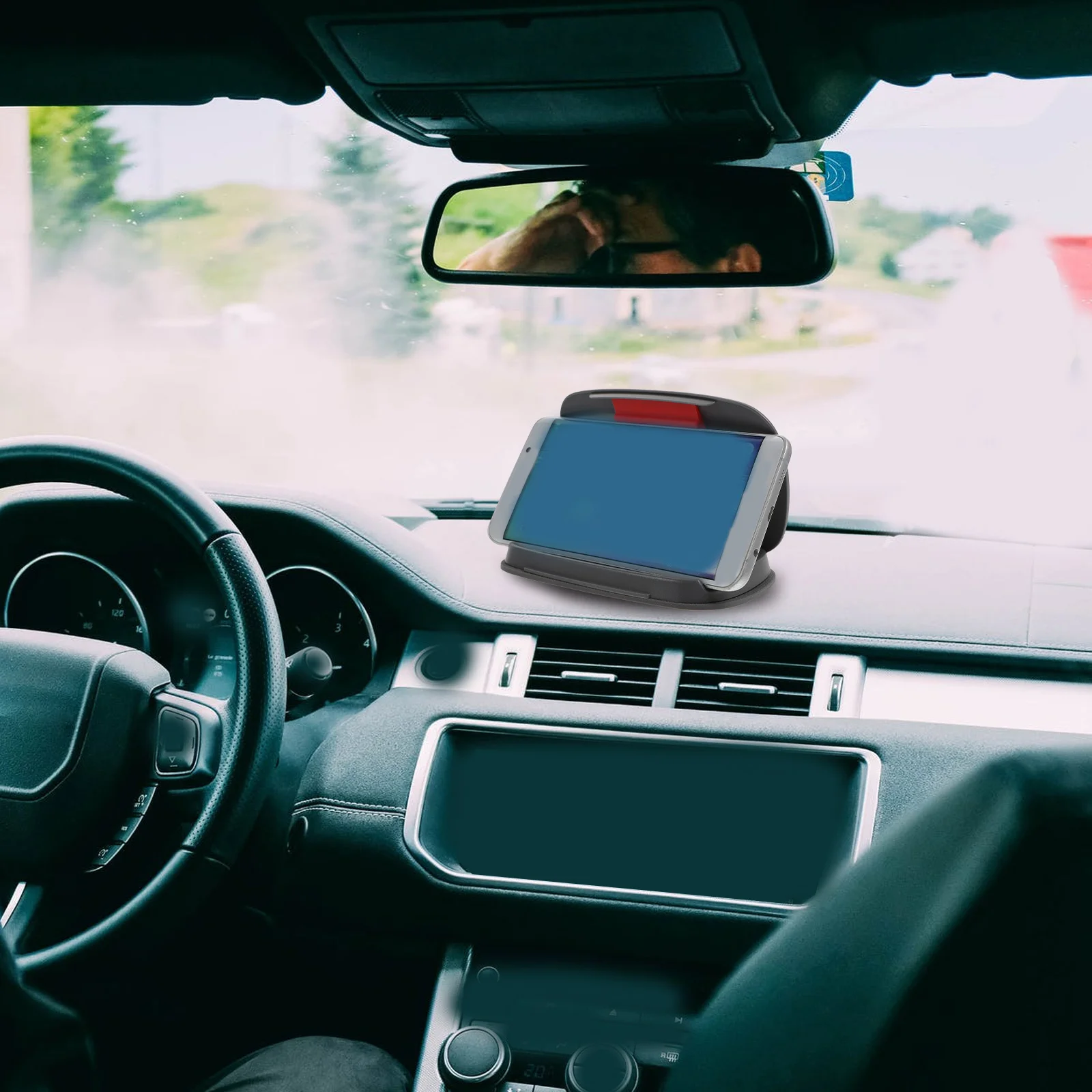 

Car Phone Holder Silicone Dashboard Mounts High Temp Resistant Washable Grey Car Mobile Stands Anti Slip Pad Vent Cell Auto