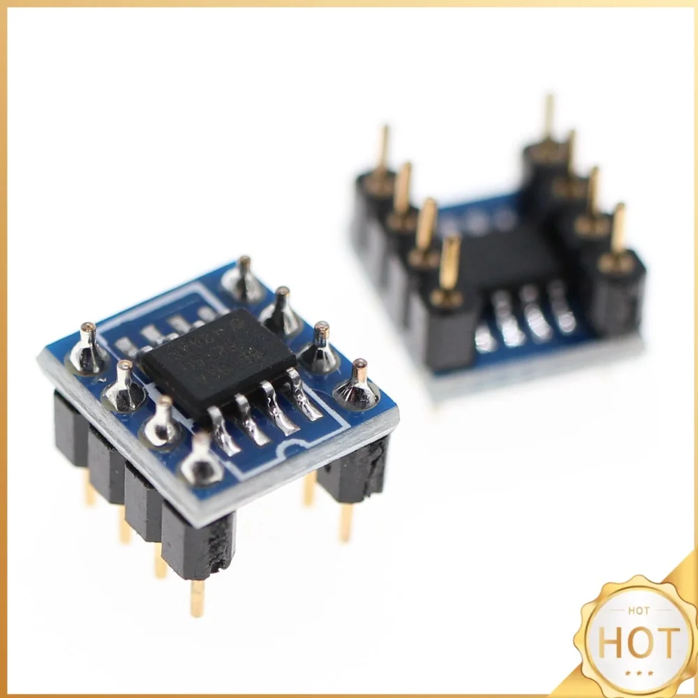 OPA627AU Single to Dual Op Amp DIP Adapter PCB Module Converter Board 15x10x10mm Matched Pair Audio Signal
