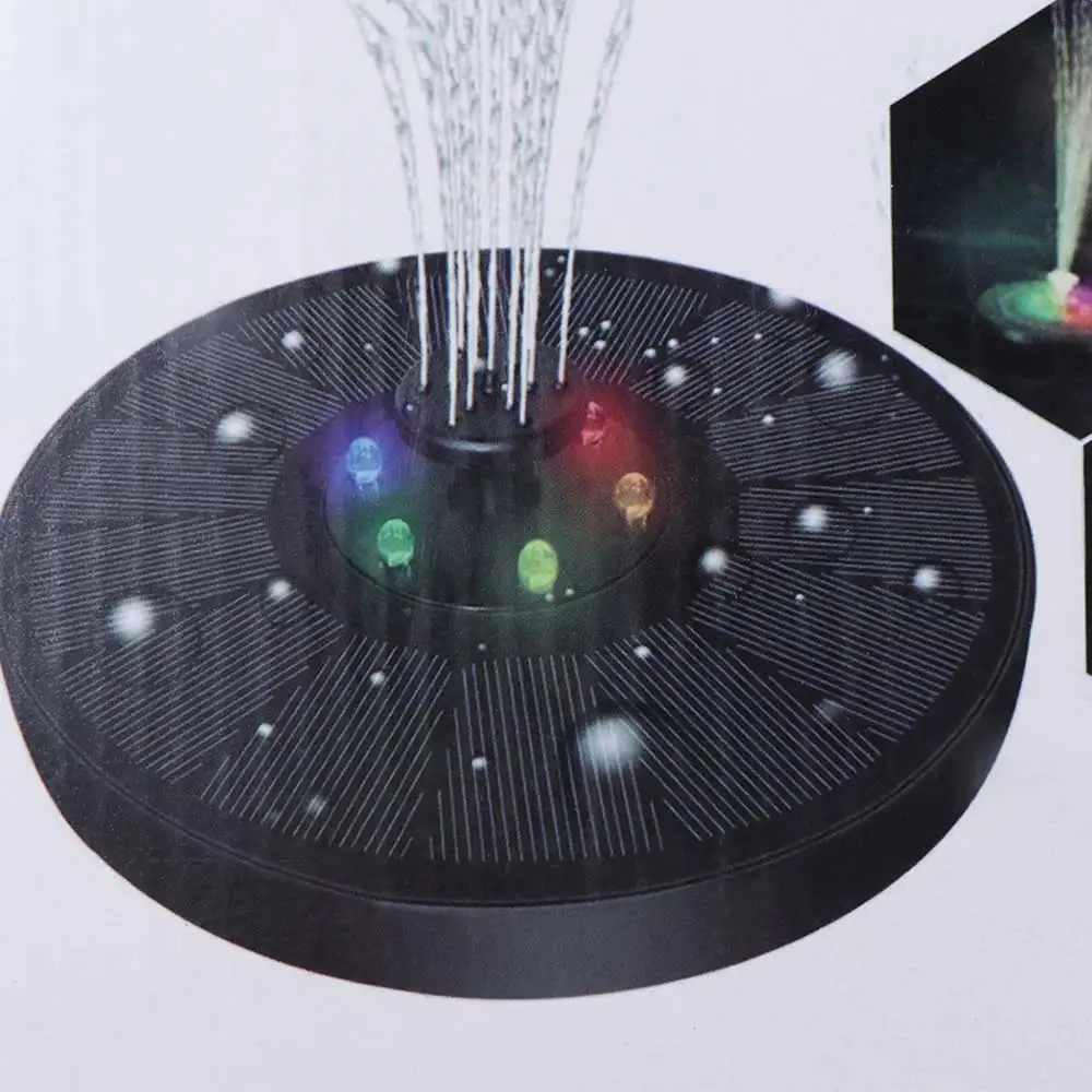 

LED Colorful Light Fountain Water Pumps Floating Energy-saving Bird Bath Fountain 18cm Solar Powered Solar Water Fountain