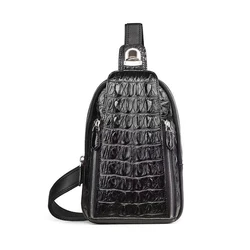 Sacs de taille en cuir de crocodile véritable pour hommes, pack de poitrine décontracté pour hommes, design de marque pour garçons, initié au GT, nouvelle mode, 100%