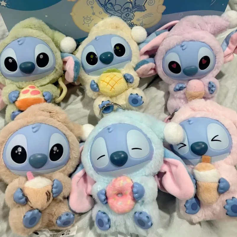 

Miniso New Stitch Eat Some Thing Before Sleep Series Виниловая слепая коробка Сумка Подвеска Милая плюшевая кукла Mystery Box Игрушка-сюрприз Подарки