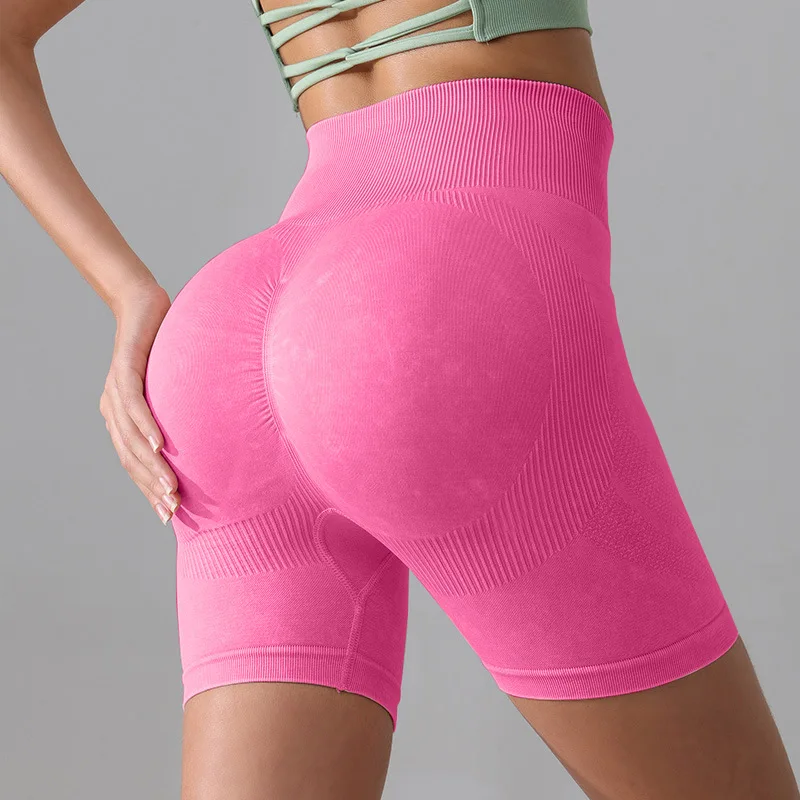 

Summer High-Waist Butt-Lifting Fitness Pants, Breathable Women Sports Belly-Control Tight-Fitting Three-Point Yoga Biker Shorts