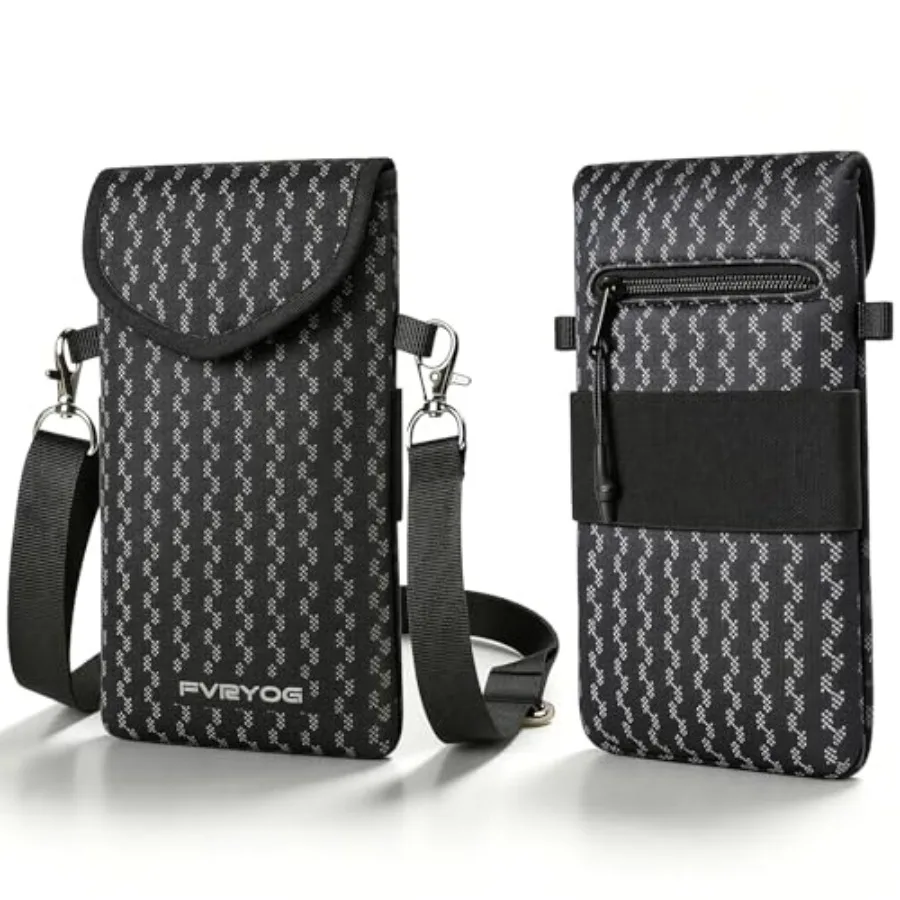 Neoprene Phone Sleeve Pouch Case Bag for Men Women w/Crossbody Strap/Neck Lanyard for iPhone 17/16/15/14 Pro Max, Samsung S25 P