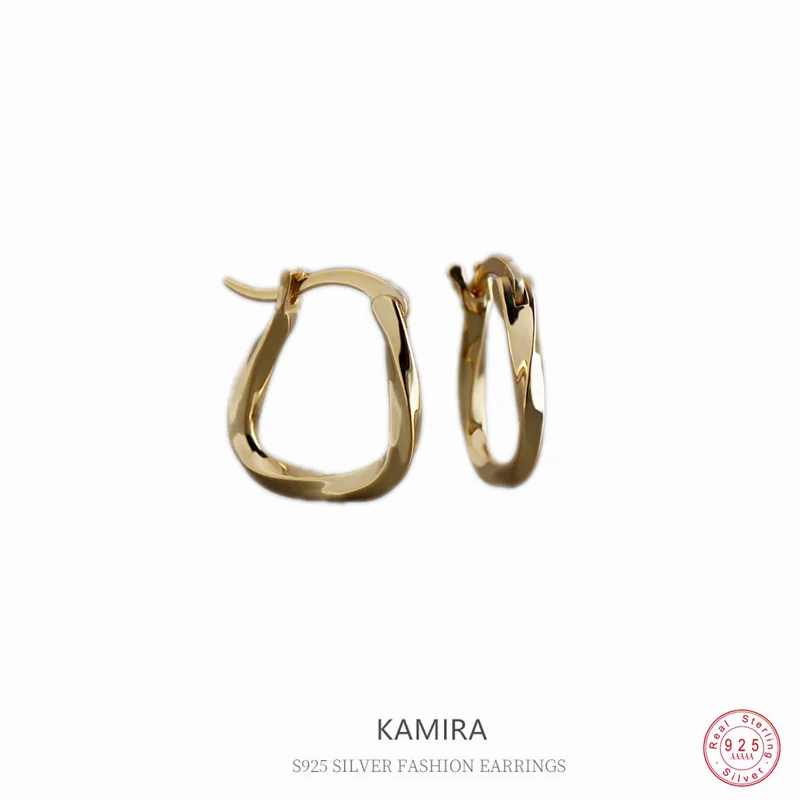 

KAMIRA 925 Sterling Silver Simple Twist Earrings for Women Elegant Temperament Party Banquet Clip-on Earrings Exquisite Jewelry