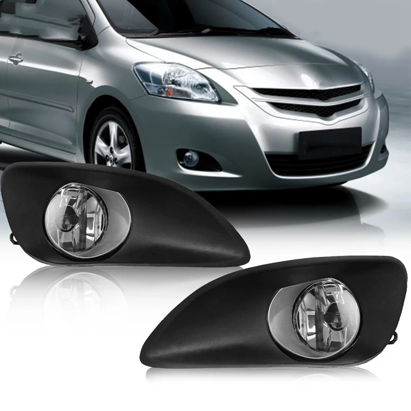 

Pair Halogen Fog Light Cover Lamp Assembly With Bulb Cable & Switch For Toyota Vios/Limo Yaris Sedan 2007-2013