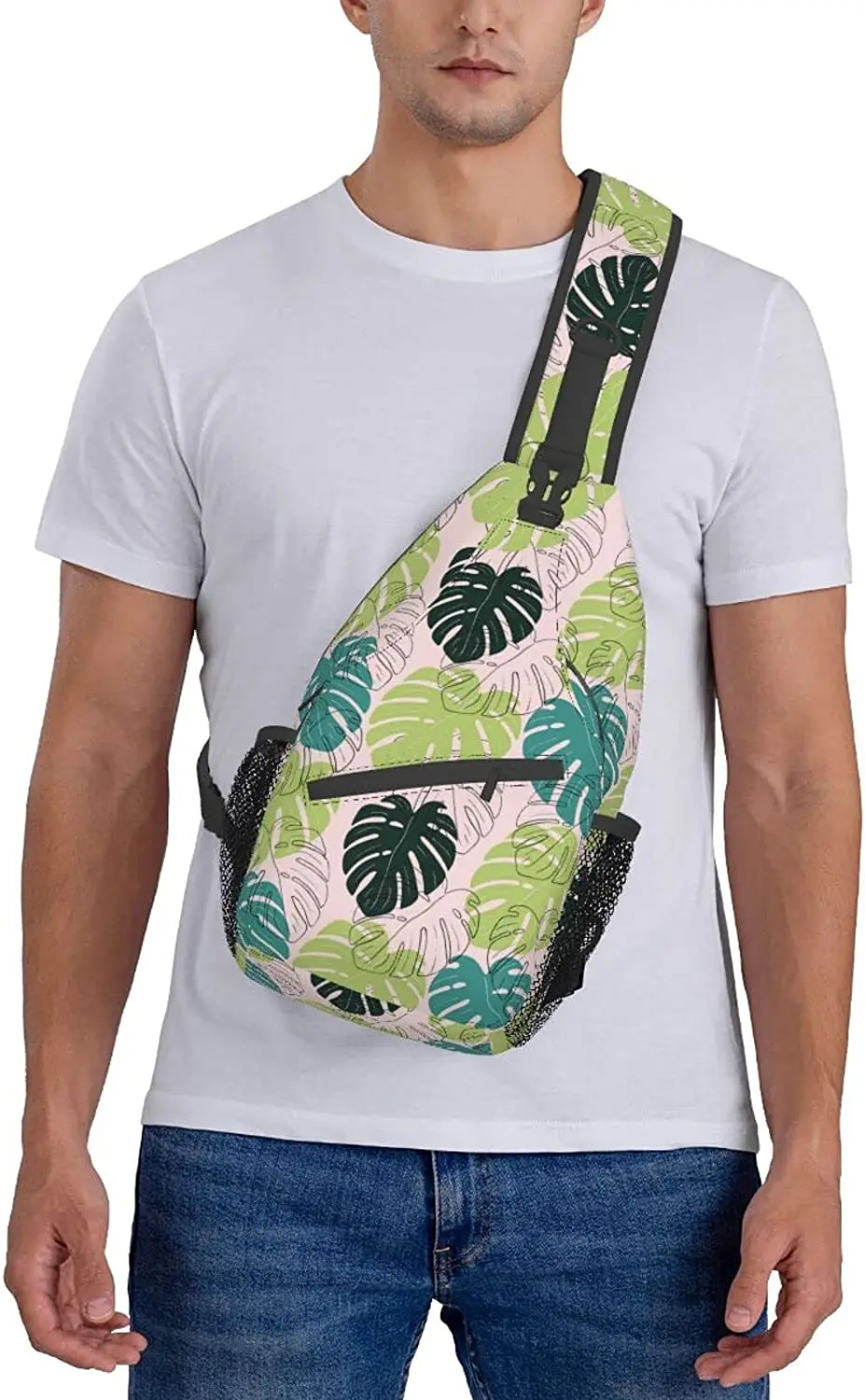 Hawaii Flower Floral Sling Bag Fashion Crossbody Backpack Shoulder Bag Chest Bag for Men Women Cycling Travel Casual Unisex