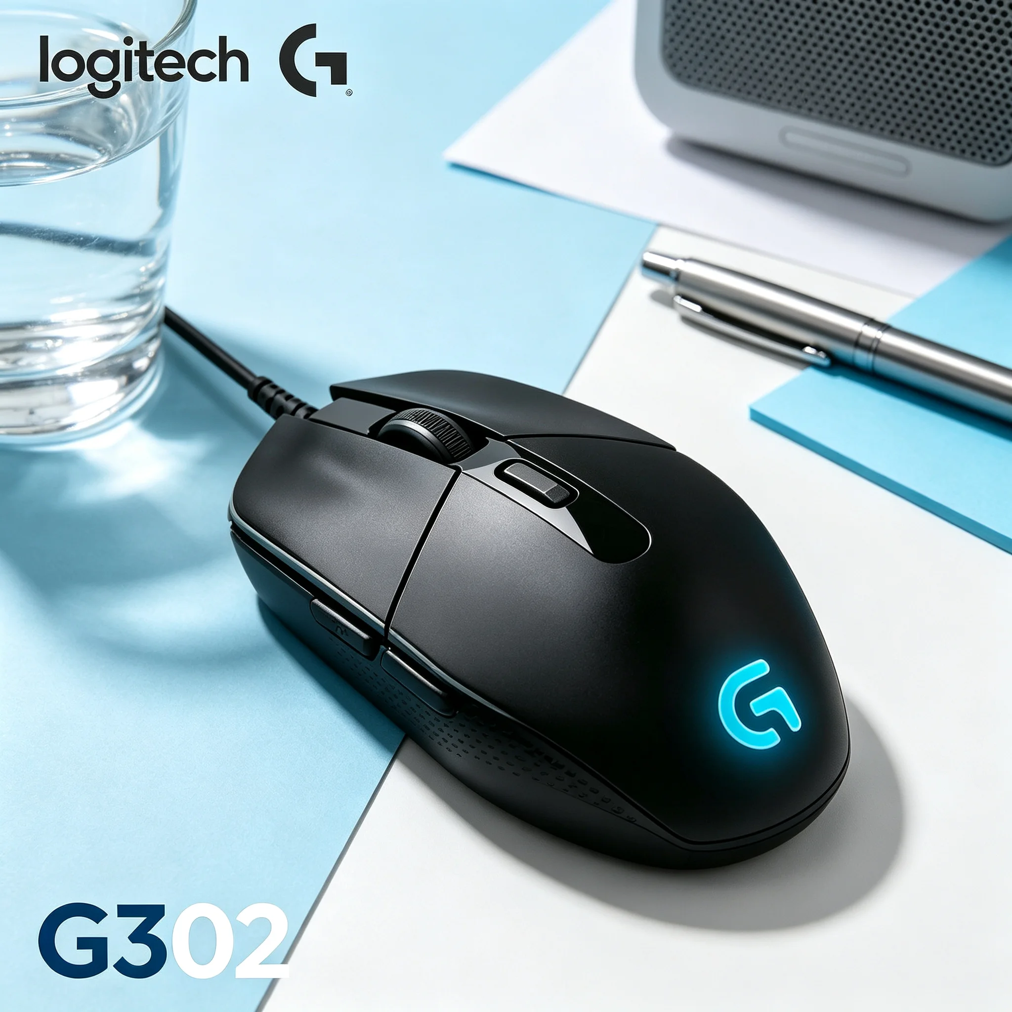 Logitech G302 Gaming Mouse Lightweight Wired Design 6 Macro Buttons Professional Mouse for CS2 Valorant PUBG LOL Laptop PC