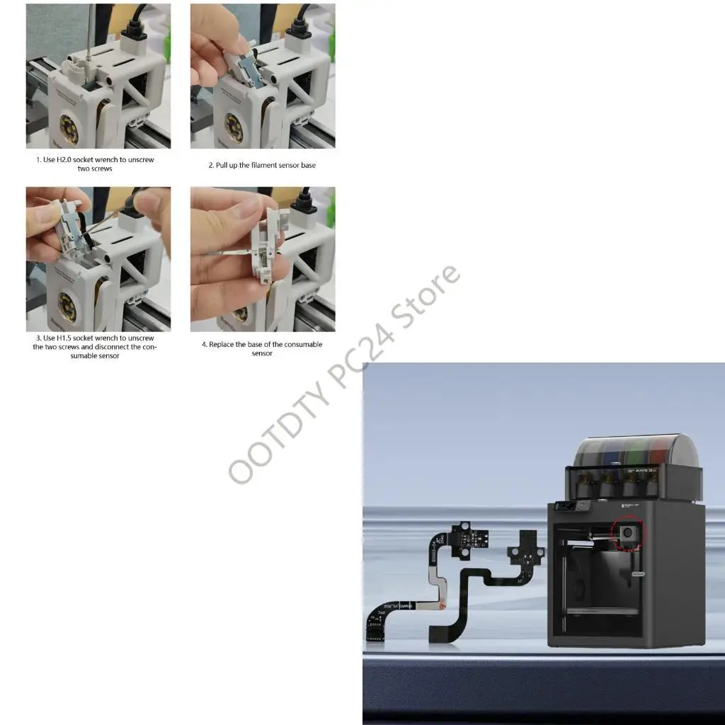 H7BA Precisions Sensors Assembly With Quickly Connecting Air Fittings for Lab P1P/P1S Print Failure Prevention
