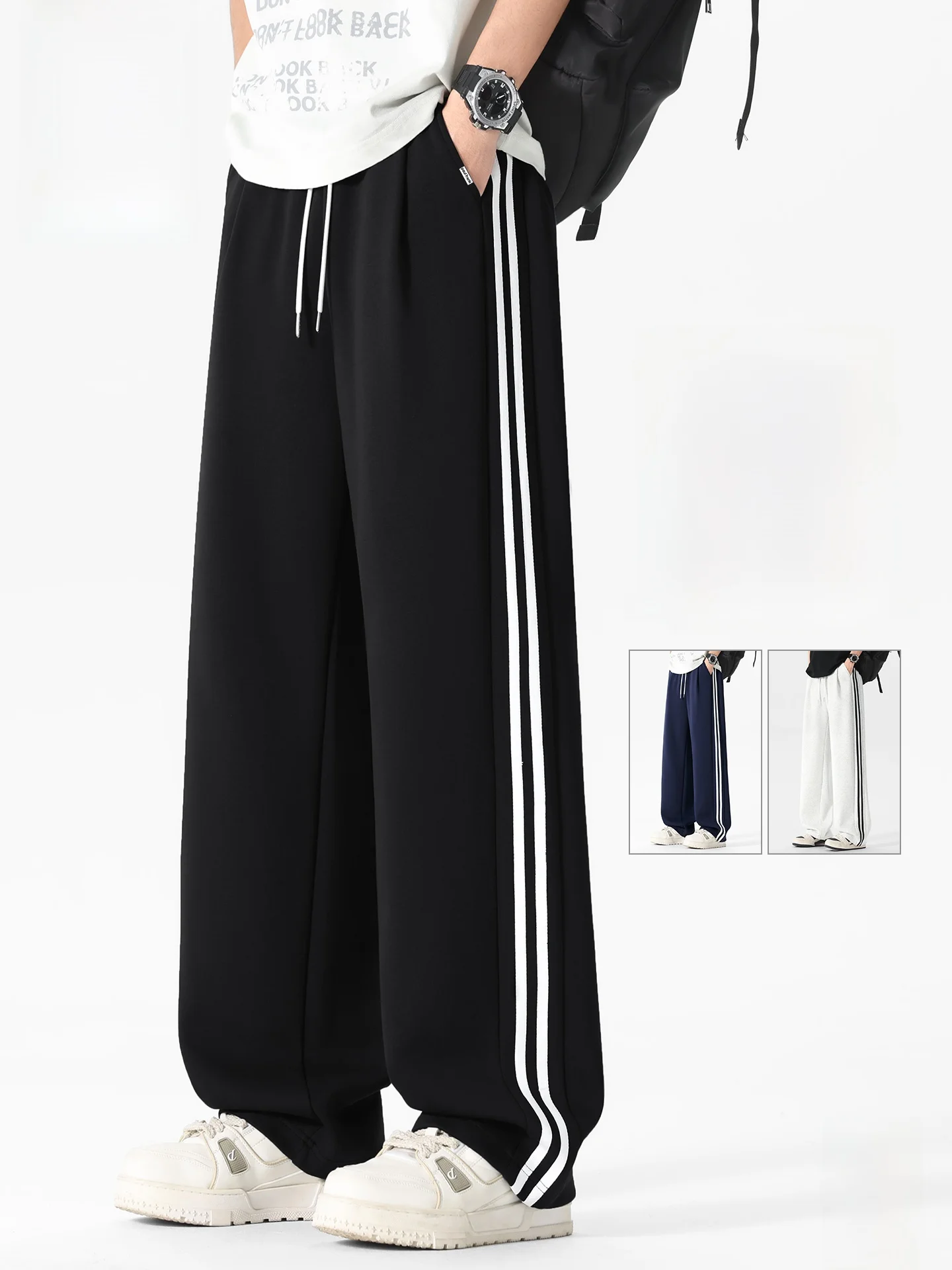 

Мужские спортивные брюки свободного кроя с прямыми штанинами, повседневные хлопковые брюки в американском стиле, модный тренд весны 2026 года