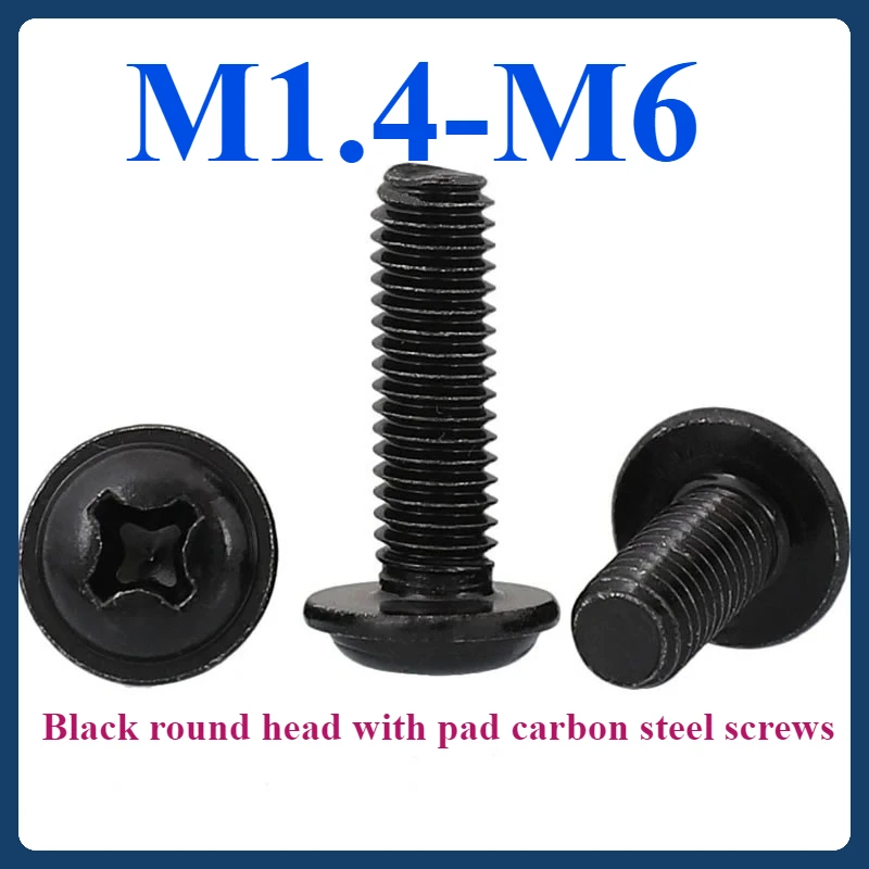 M1.4 M1.7 M2 M2.5 M3 M3.5 M4 M5 M6 رأس مستدير مع مسامير الوسادة مع مسامير الوسادة مع مسامير الوسادة #1