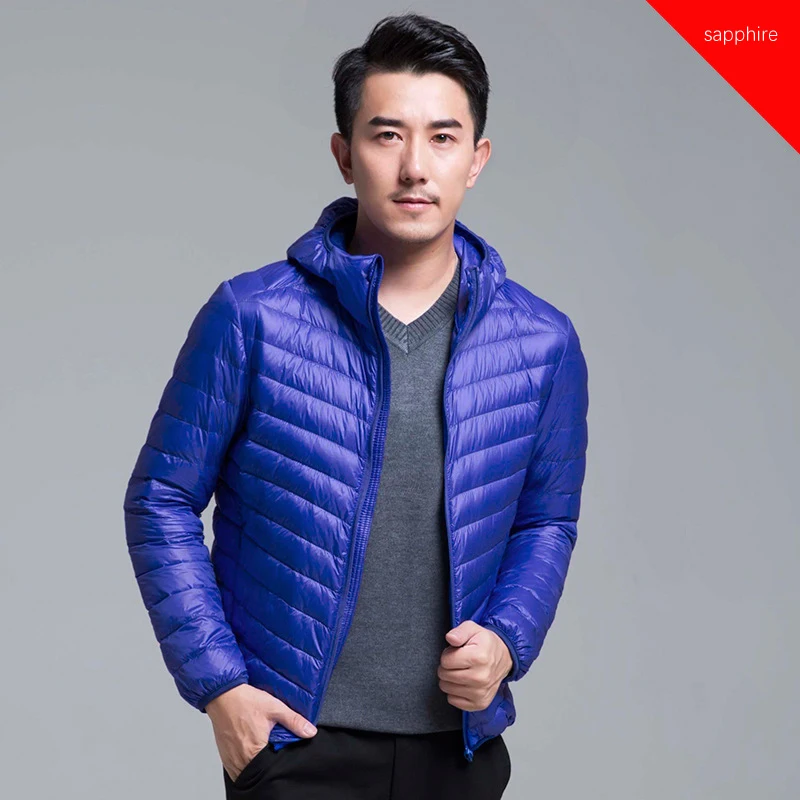 Men\'s hooded short down jacket 2024 new style Autumn and winter ultra-thin warm jacket All season ultra light down jacket