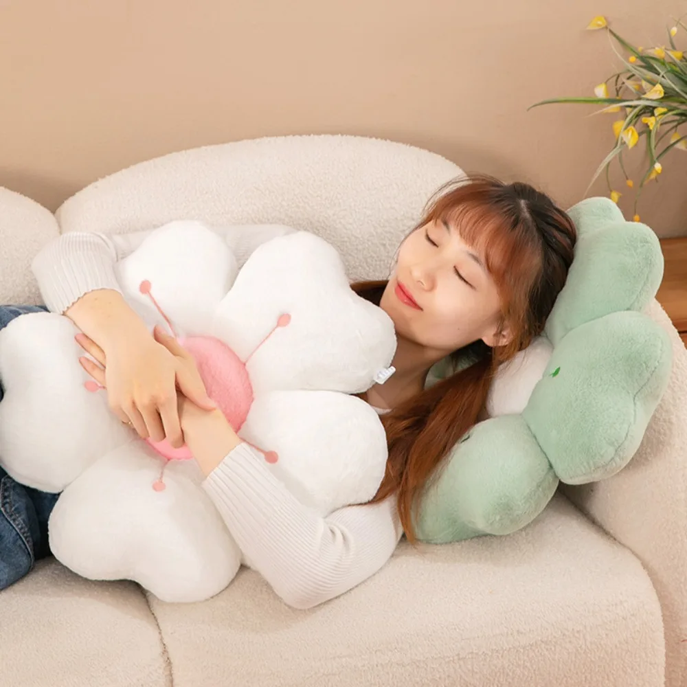 

Home Decoration Plush Cherry Blossom Pillow Soft Flower Shaped Seat Cushion Easy Rebound Thickened Sofa Decor Cushion Office