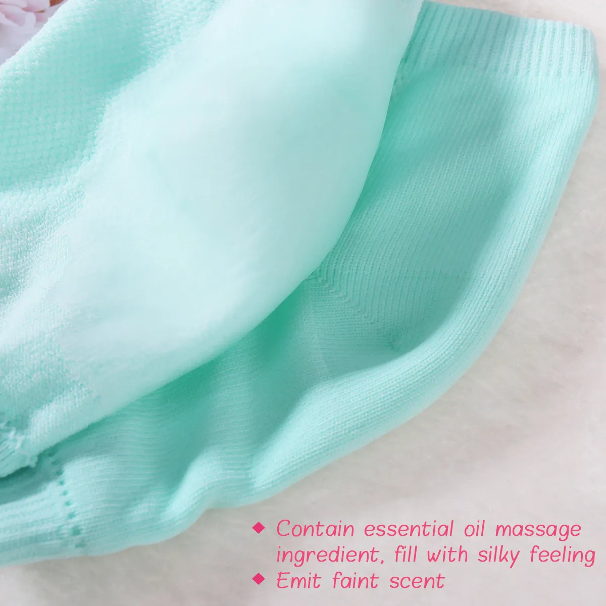 

Moisturising Gel Heel Socks Light Green Vented Heel Sleeves for Dry Cracked Skin Repair One Size Aloe Butter Soft