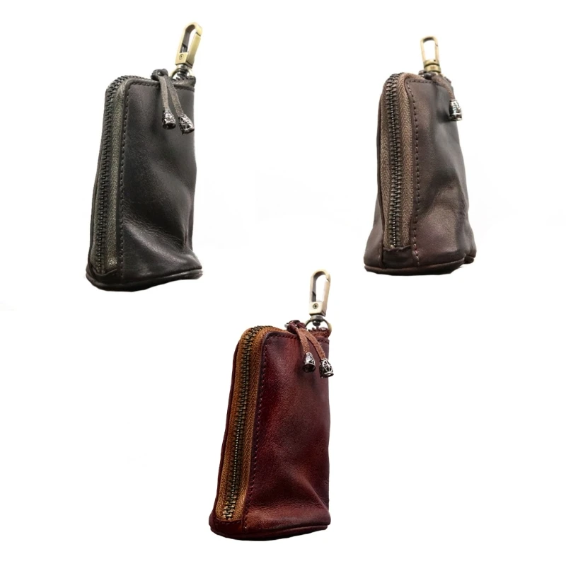 Voiture en cuir Vintage Portable pour porte-clés à main pour étui porte-clés pochettes