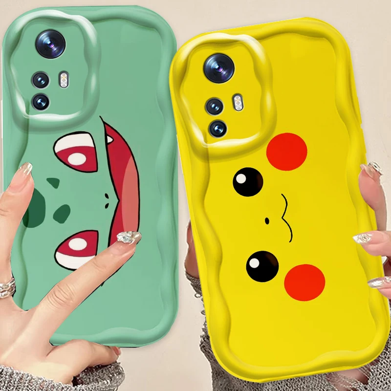 Cute P-Pokemones S-Squirtles For Xiaomi Mi 14 12 12T 11 Lite Poco M6 X6 X5 X4 X3 M3 F4 Pro GT NFC 5G Wave Oil Back Phone Case