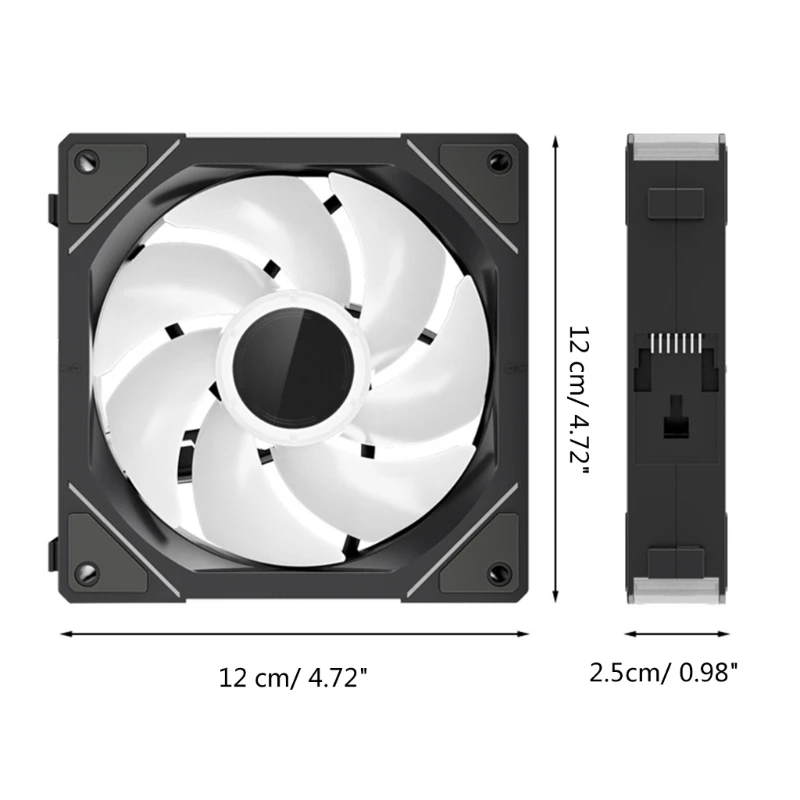 JM 1 Triple Combo Wentylator do klocków konstrukcyjnych 120 mm Cicha praca ARGB Lekki wentylator chłodzący obudowie Dropship