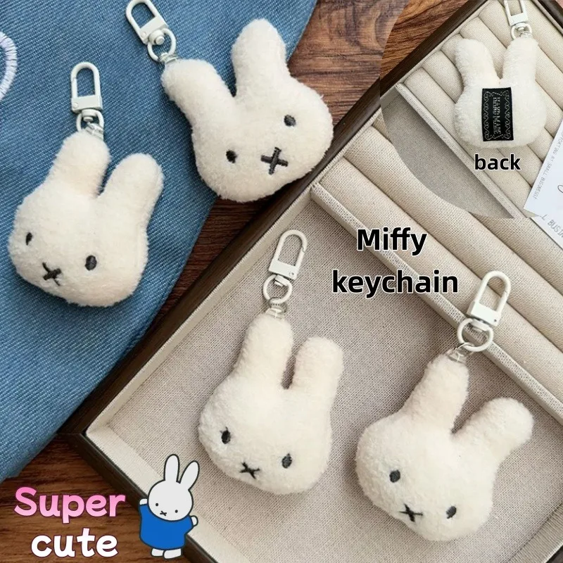 Cute Miffy Plush Keychain Bag Charm | Soft Bunny Bag Accessory, Versatile & Girly Decor