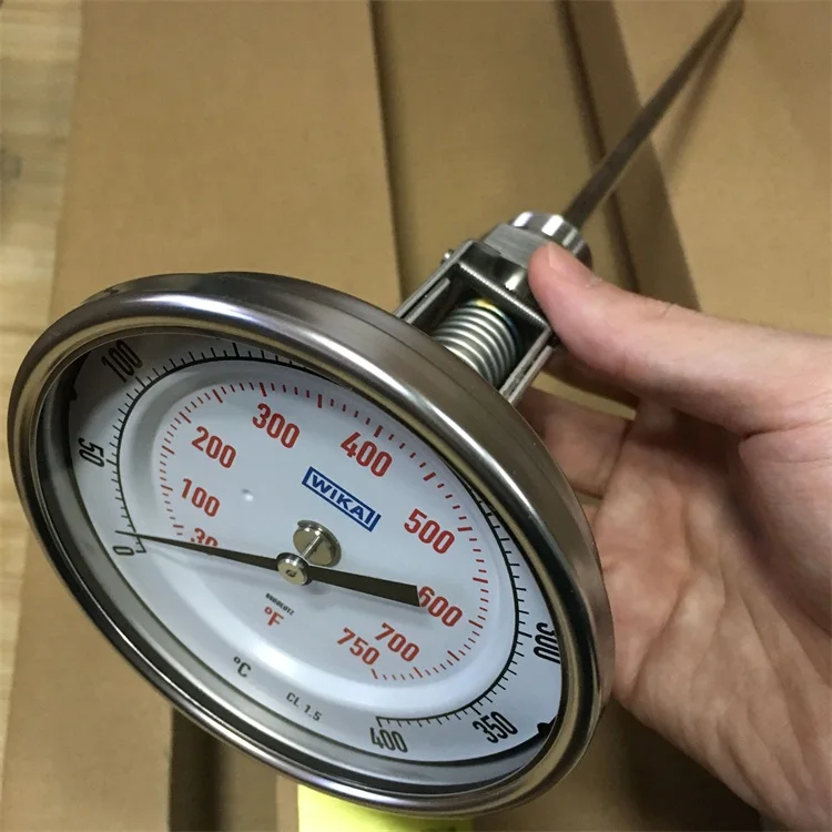 WIKA WIKA S55 All Stainless Steel Bimetallic Thermometer EN13190 Series Imported From Germany, Axial Universal