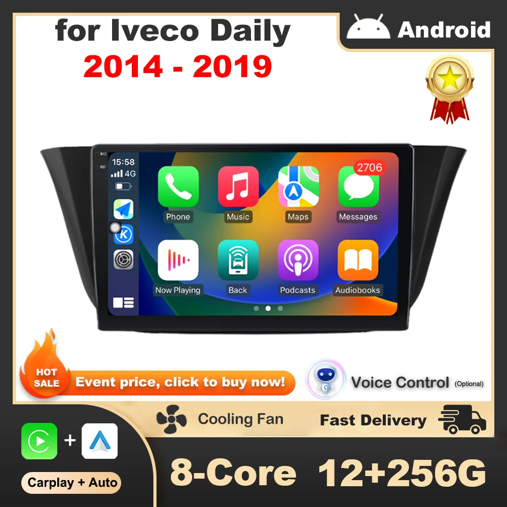 

Car Video Audio Multimedia Player GPS Navi Auto Accessories for Iveco Daily 2014 - 2019 Android Intlligent System DSP Stereo BT