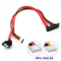 SATA 7+15 to 4Pin XH2.54 +SATA Cable Hard Disk Data Transfer Line Plug Optical Drive 90 Degree Angle Elbow IDE Wire