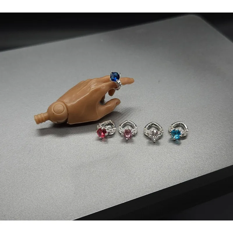 1/6 مقياس مجوهرات صغيرة الحب الزركون خاتم أنثى الجندي ملحق نموذج ل 12 ''Ph Tbl عمل أرقام الجسم ديكور #3