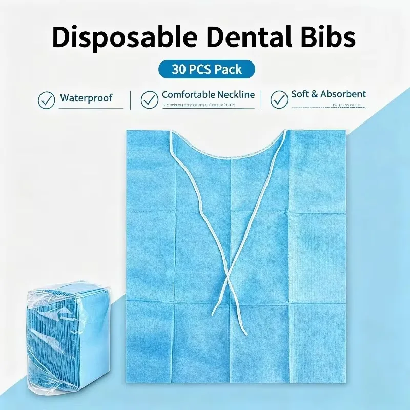 Disposable Tie Dental Bib 3Ply Waterproof Anti Stain Patient Napkin Multi Color Teeth Whitening Tattoo Salon Clinic Consumables
