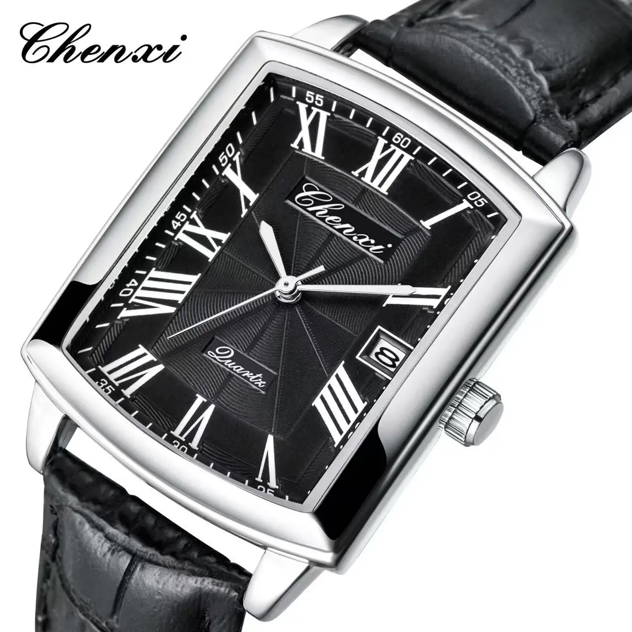 New European American Casual Leather Couple Quartz Watch Waterproof Sports Calendar Roman Digital watches for Male and female