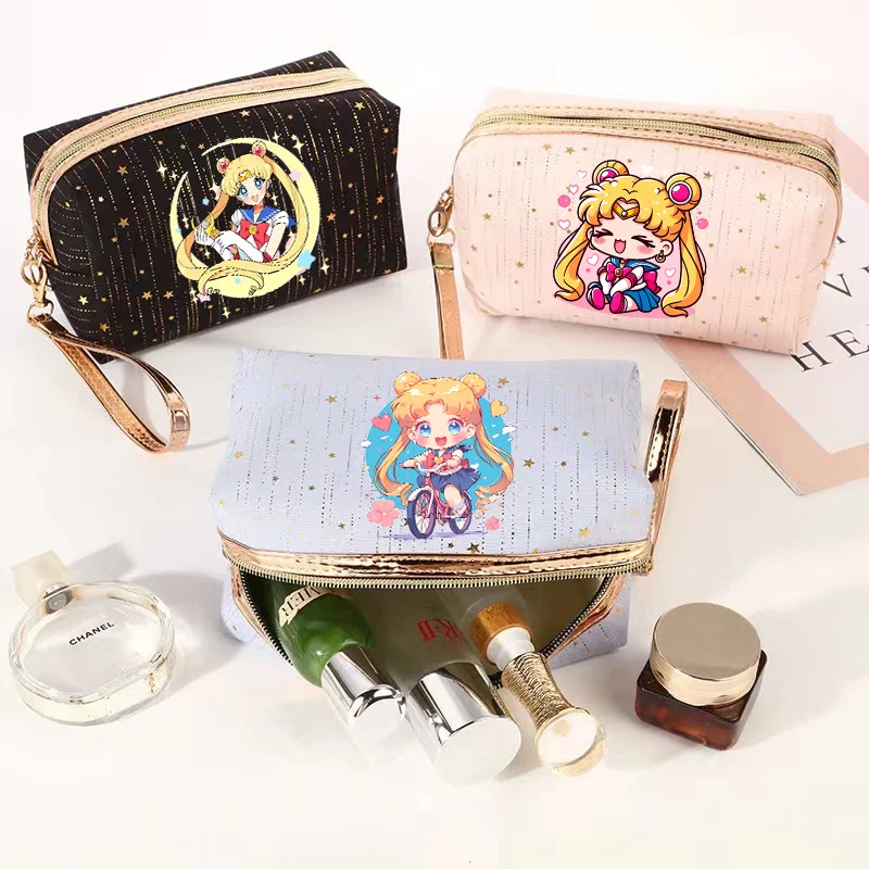 

Sailor Moons Makeup Bag Portable Travel Zipper Bag Waterproof Storage Toiletry Bag Women Cute Anime Cosmetic Pouch Birthday Gift