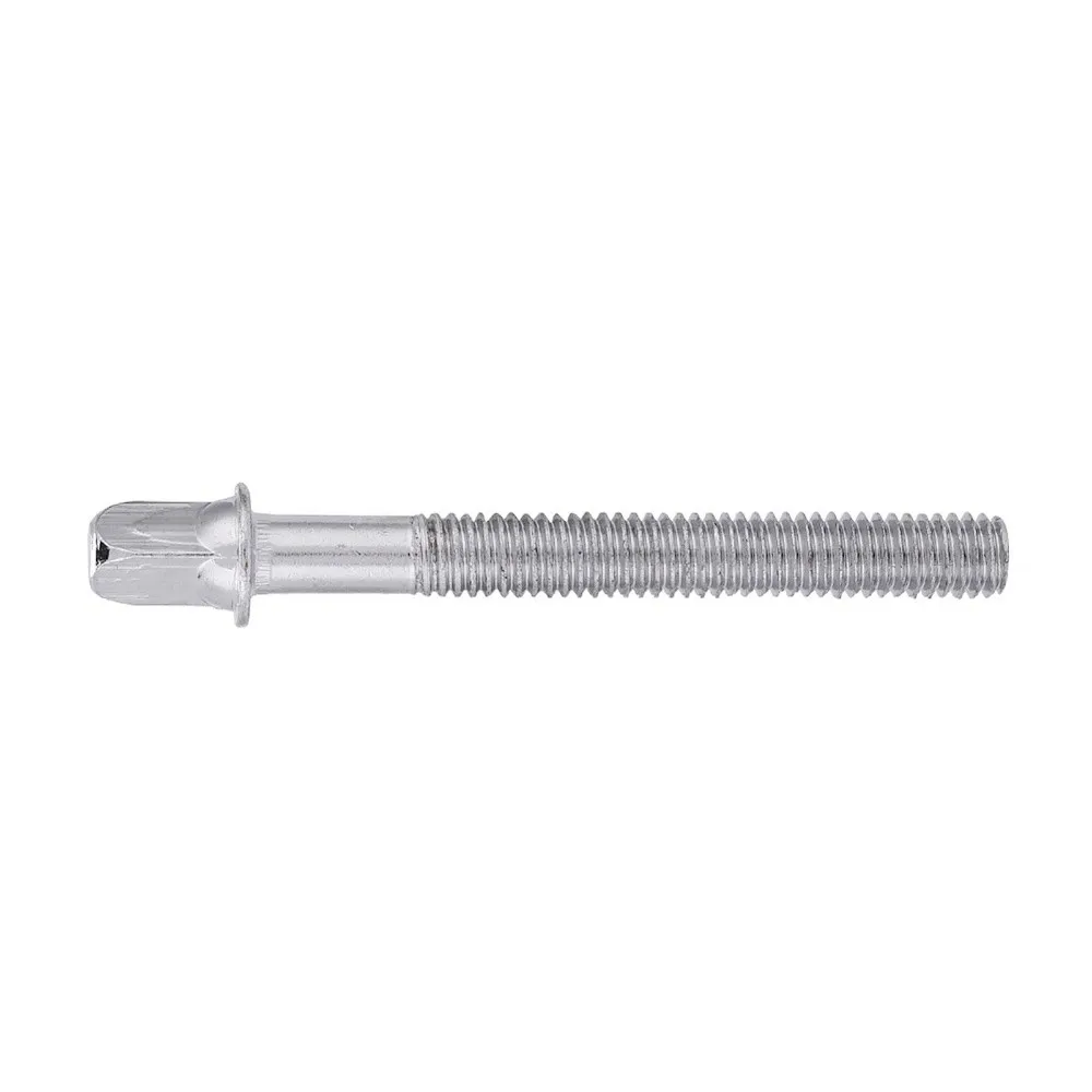 10pcs Silver Drum Tension Rod ​M6×60mm Thread​ ​Tight Screw ​Percussion Replacement Part​ Galvanized steel ​Drum Screw​