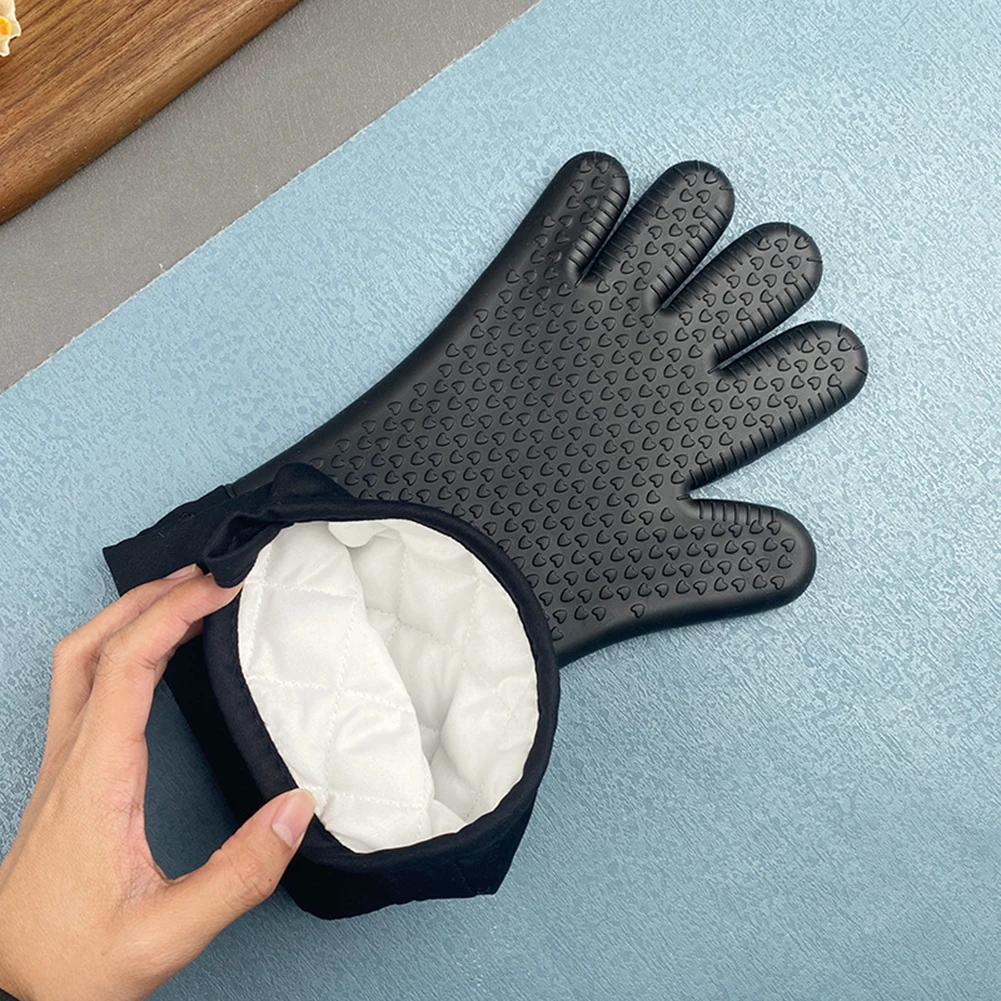 Extra Long Heat Resistant Silicone Oven Mitts: Perfect For Baking & Grilling  Kitchen Cooking Gloves Non-Slip Oven Mitt Sleeves