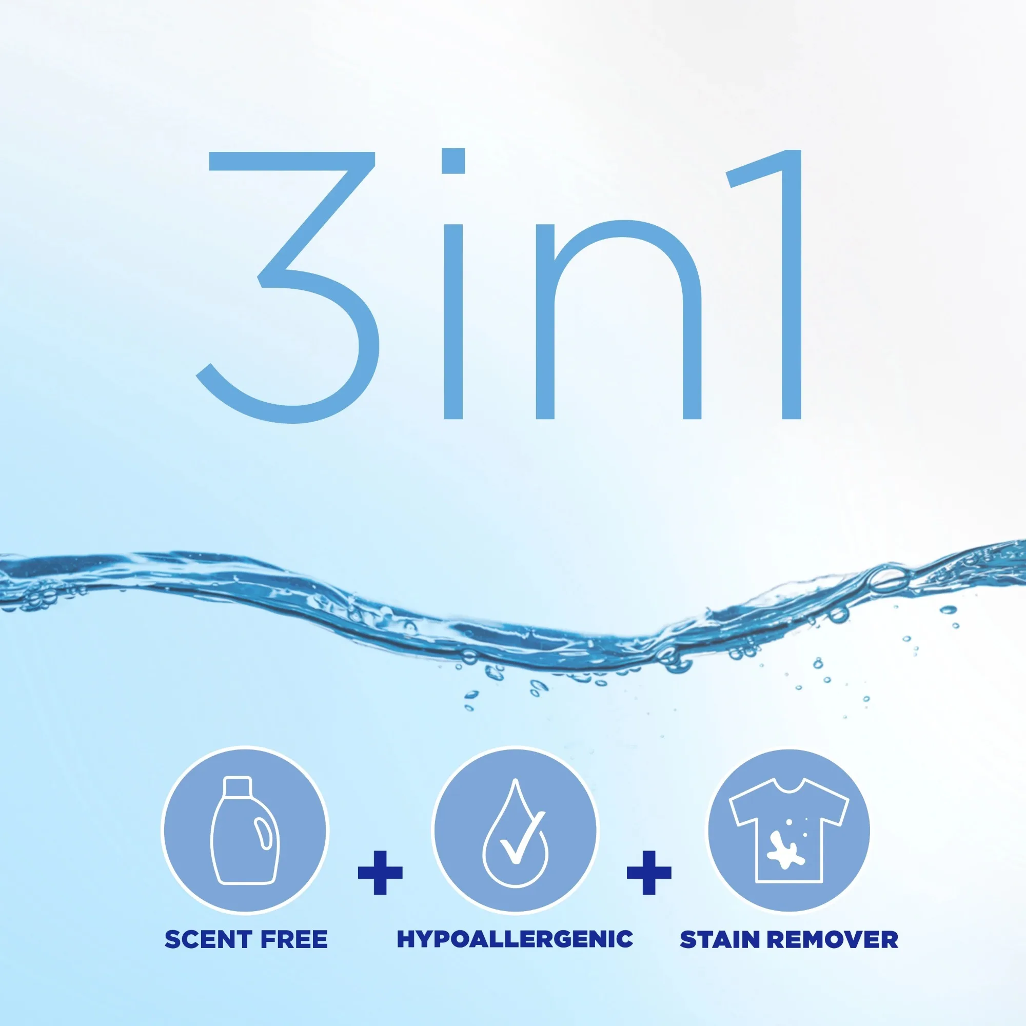 

Free and Gentle Liquid Laundry Detergent Pacs, Hypoallergenic, Unscented, 102 Count