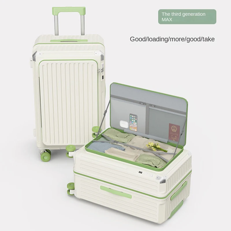 

Five Wheels Suitcase 20-28 inch Side-Opening Expandable Deep Compartment Luggage Front Opening Large Capacity Trolley Case