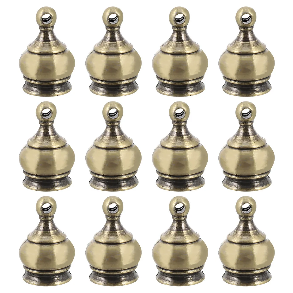

12Pcs M10x1 Thread Perforated Decorative Nut Crown Shape Knob Lamp Finial Replacement for Ceiling Chandeliers Table Lamps Floor