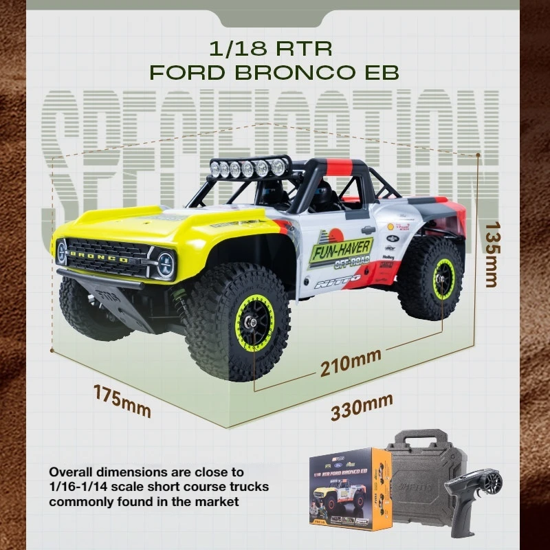 FMS 1:18 Piccolo Bronco U4 FCX18 Auto RC a Controllo Remoto con Motore a Spazzole, Modello di Auto da Collezione Simulata, Auto da Corsa e Arrampicata RTR