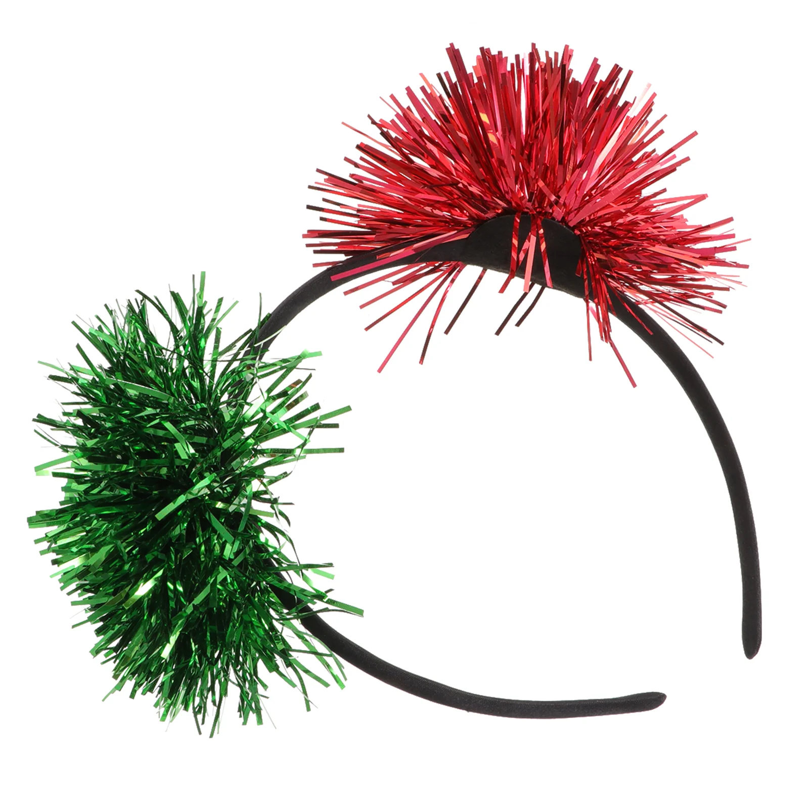 

Bright Silk Ball Headband Tinsel Pompom Headdress Party Performance Glittery Hair Hoop Foil Cosplay Bandanas