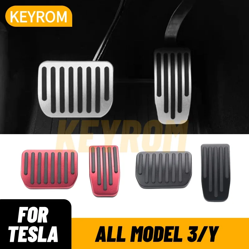 

New Car Foot Pedal Pads Covers For Tesla Model 3 Model Y 2021-2023 highland 2024 Metal anti Slip Accelerator Brake Rest Pedal