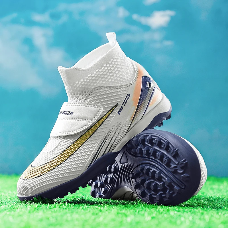 

Childrens Football Shoes Field Training 2025 New Lightweight Anti Slip PU Leather Artificial Grass Sports Soccer Shoes for Kids