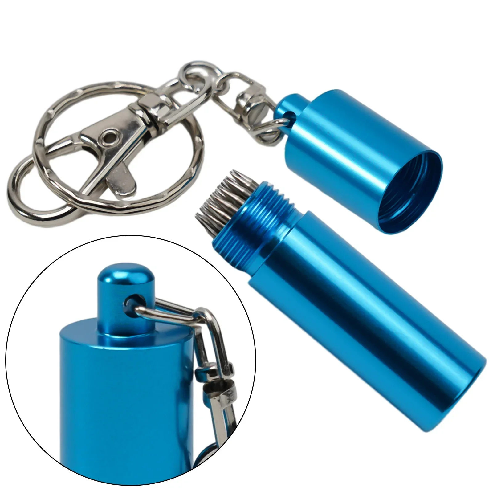 Punte per stecche da biliardo con tapper Scuff 3 in 1 Facile da trasportare Strumento per punta per piscina facile da trasportare Resistente all'usura con un portachiavi