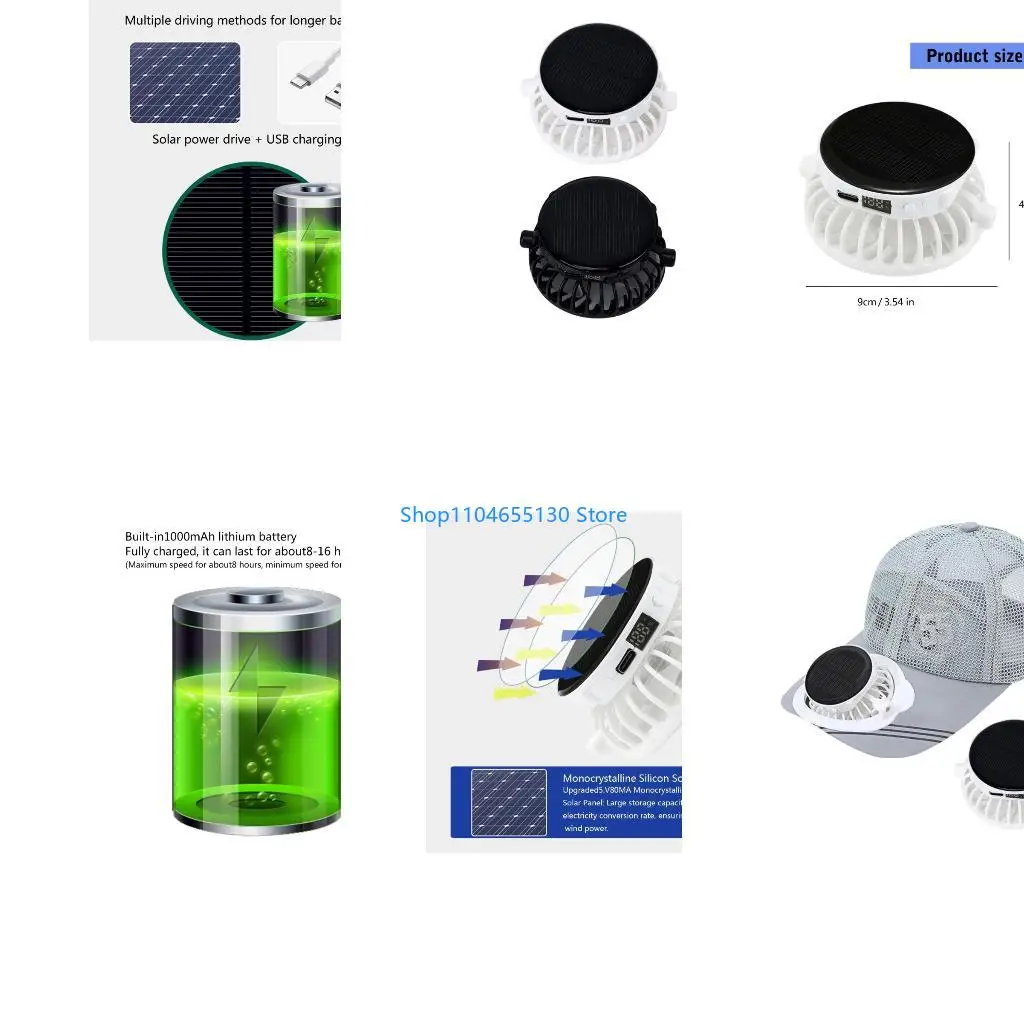 

Многофункциональный маленький настольный вентилятор 1000 мАч Солнечный вентилятор портативные воздушные циркуляторы тихой для