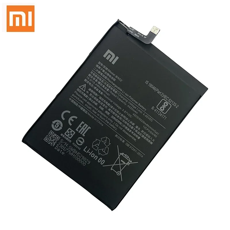 100% Original BN52 5020mAh Phone Battery For Xiaomi Redmi Note 9 Pro Note9 9Pro Max Phone Replacement Batteries Bateria