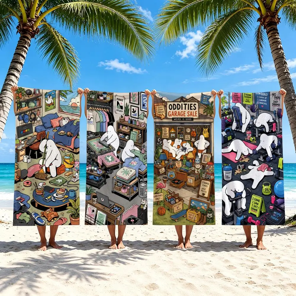 Pattern M-Mr.donothing Towel Towel Beach Towel Oversized Quick Dry Towel Absorbent Soft Swim BeachTowels for Men Women