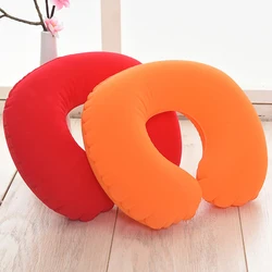 Office Travel Headrest U-shaped Inflatable Short Plush Cover + PVC Inflatable Pillow Pillow Support Cushion Neck Pillow