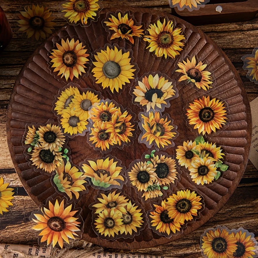 1 unidad, pegatinas florales de acuarela, material PET, con adhesivo de respaldo, adecuadas para esculturas abstractas