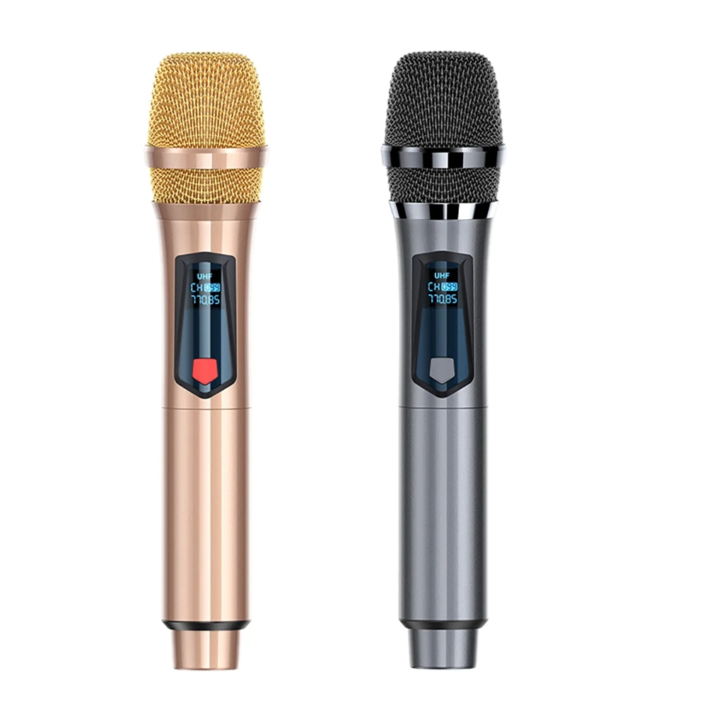 

UHF Wireless Handheld Microphone with Rechargeable Receiver and Battery for Karaoke Singing Party Dual Microphone