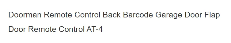 Doorman Remote Cont…